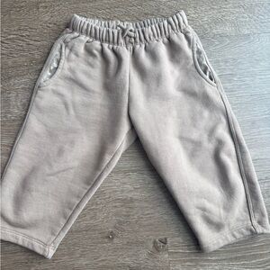 Zara toddler sweatpants beige w drawstring